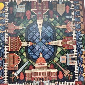 Dowdle Folk Art Boston Quilt Jigsaw Puzzle Faneuil Hall Old North Church 500pc